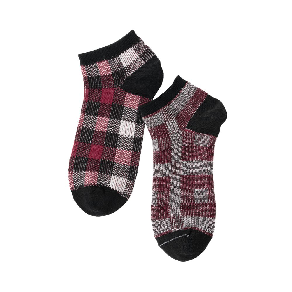 Combed cotton chequered gentlemen's boat socks with multi-color