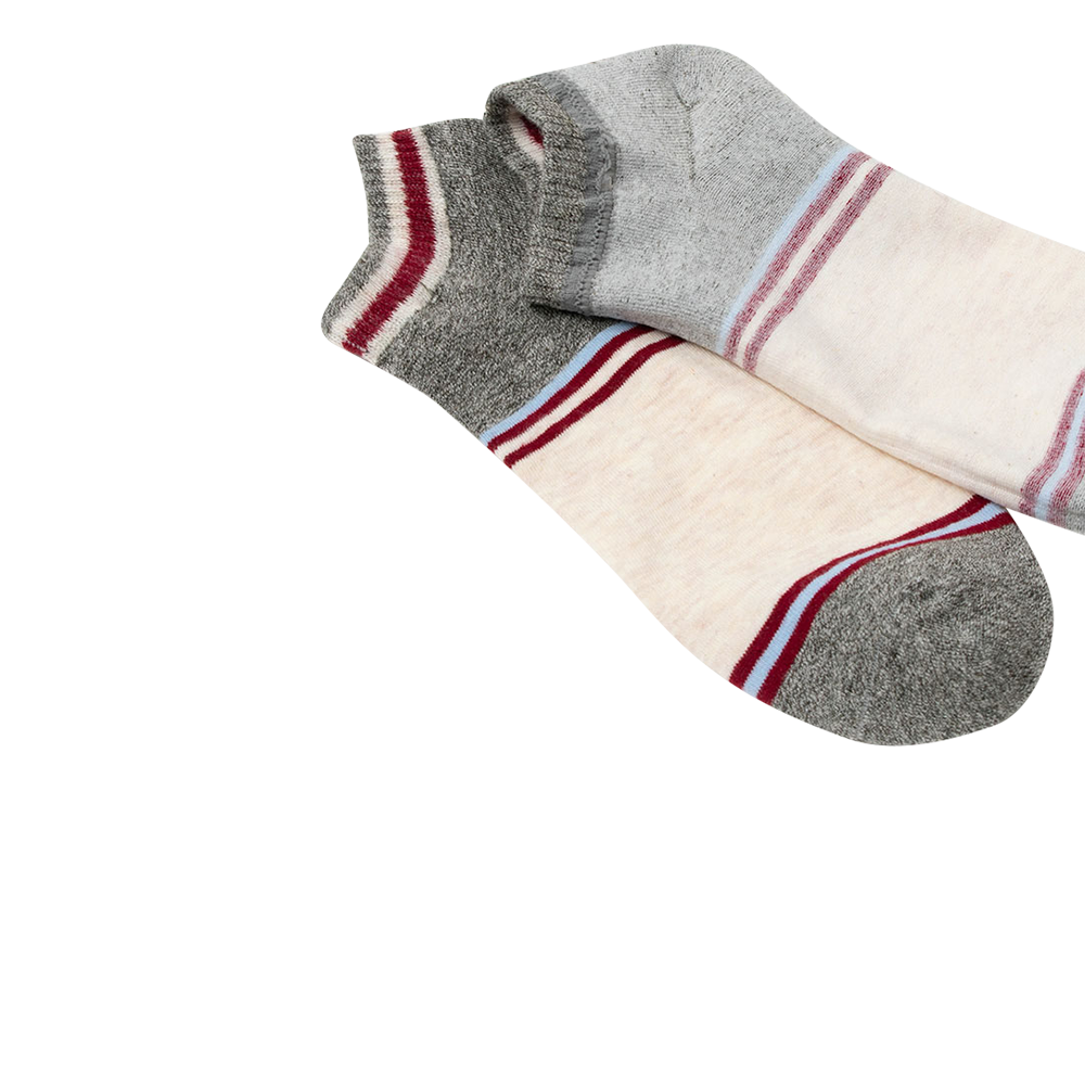 Combed cotton multi-color uniex ankle socks with sample pattern