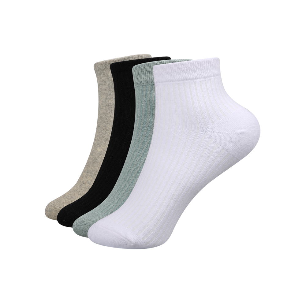 Basic color plain sports ankle socks with embroidery logo