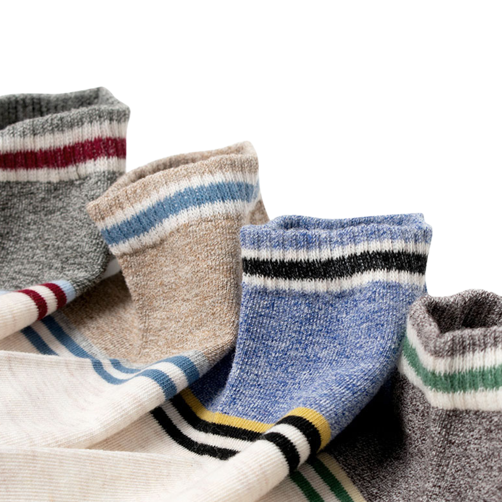 Combed cotton multi-color uniex ankle socks with sample pattern