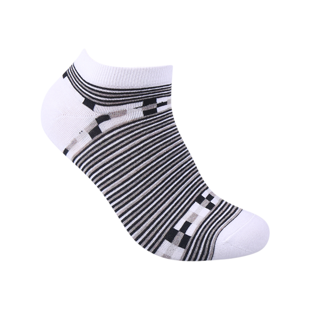 Striped ringer style boat socks combed cotton multi-color with men's ankle socks soft