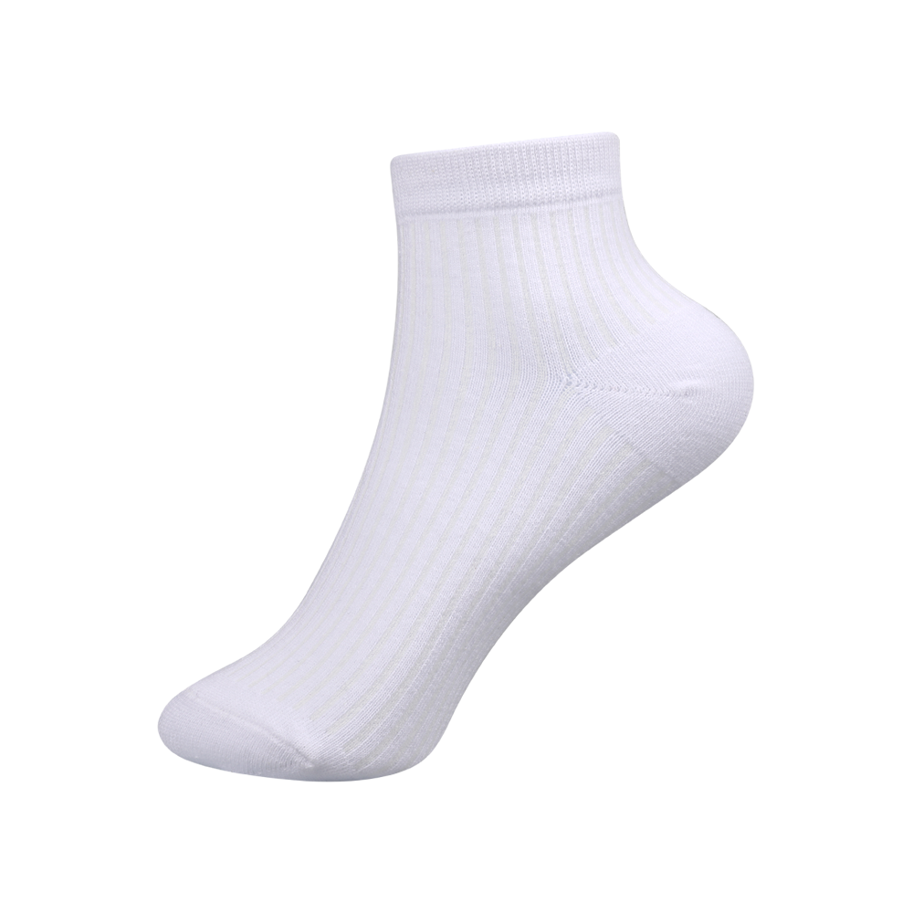 Basic color plain sports ankle socks with embroidery logo