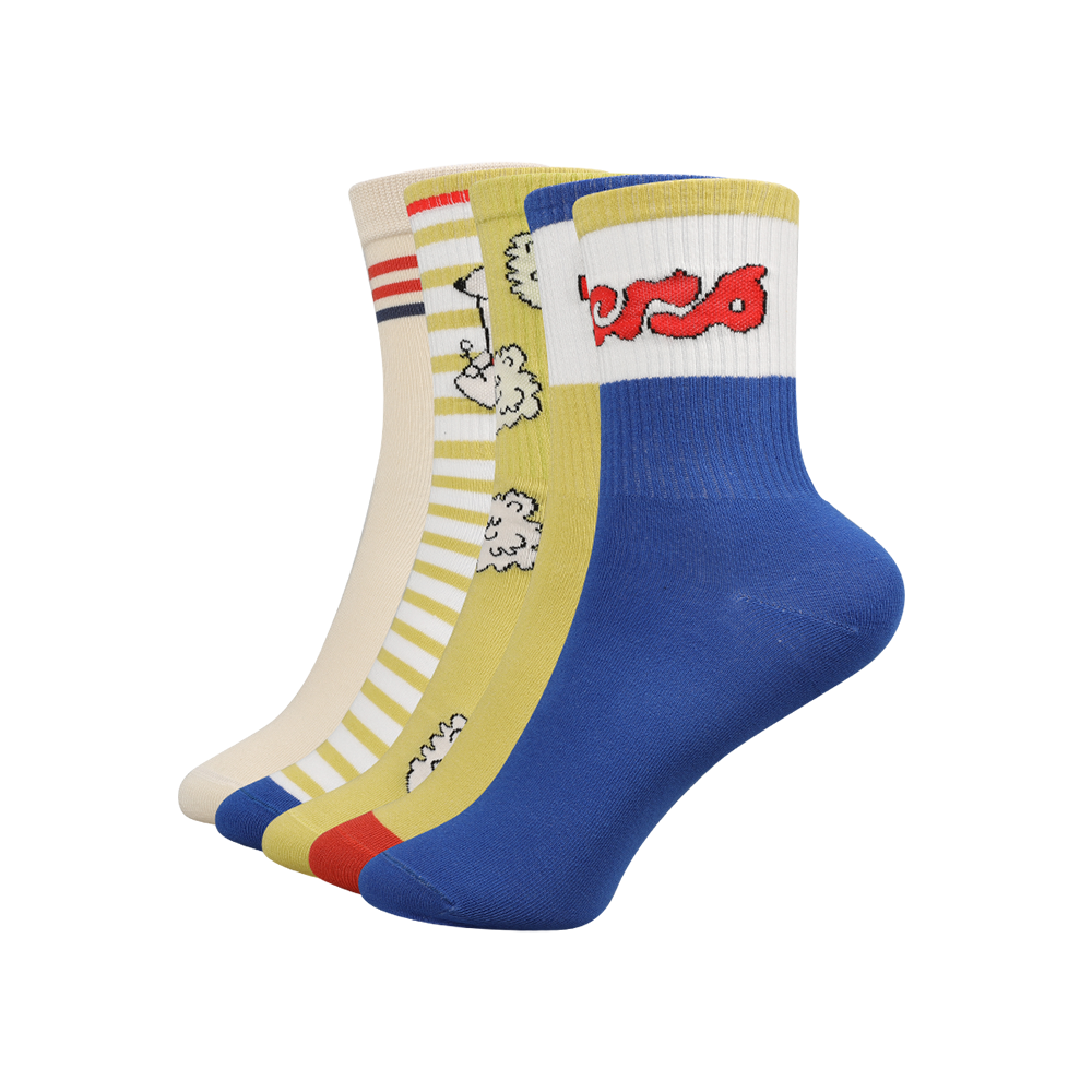 Cute and vivid cartoon pattern, bright colors high rib kids socks