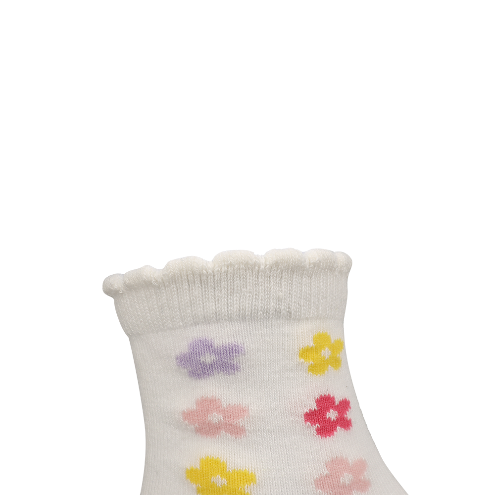 Multi-designed with 3d flower colorful socks for girls