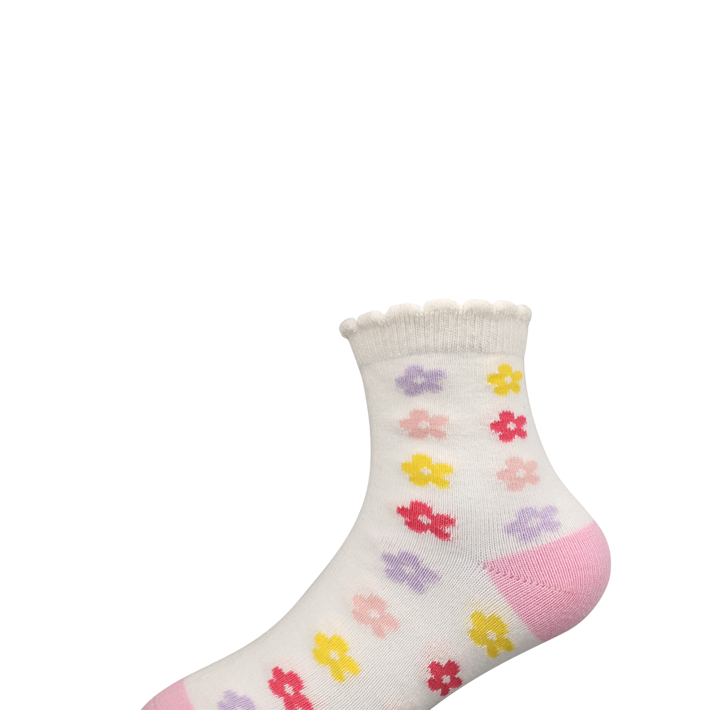 Multi-designed with 3d flower colorful socks for girls