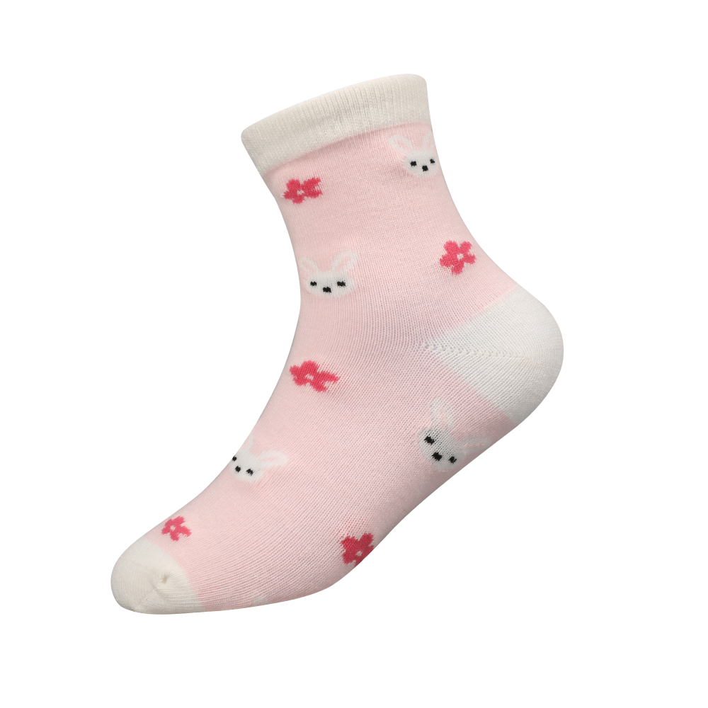 Multi-designed with 3d flower colorful socks for girls