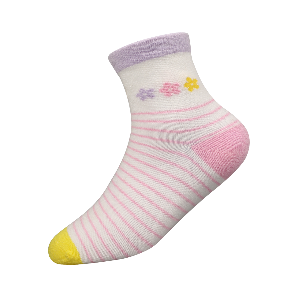 Multi-designed with 3d flower colorful socks for girls