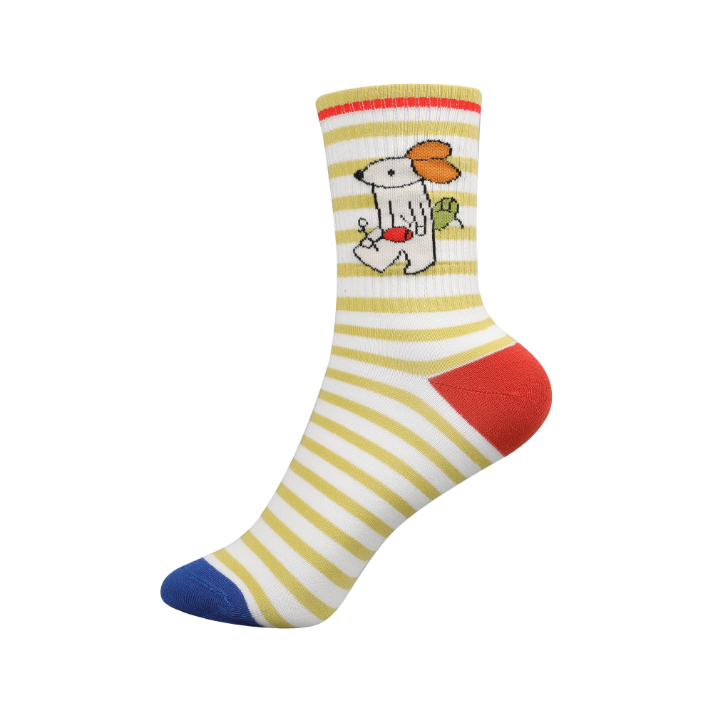 Cute and vivid cartoon pattern, bright colors high rib kids socks