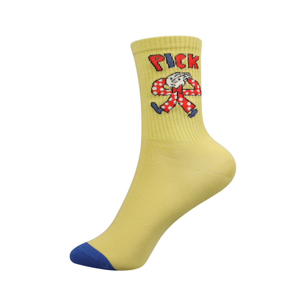 Cute and vivid cartoon pattern, bright colors high rib kids socks