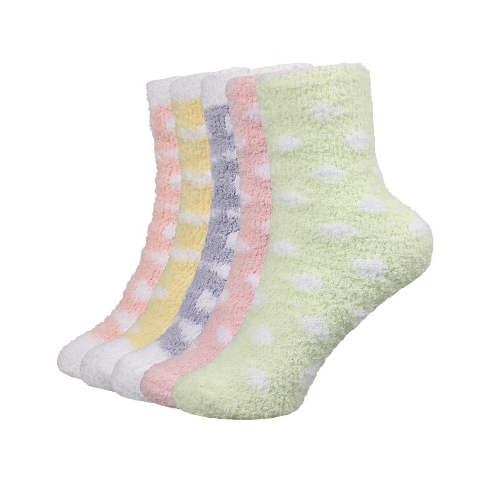 Winter indoor cozy soft warm sleep bed crew fluffy fuzzy socks