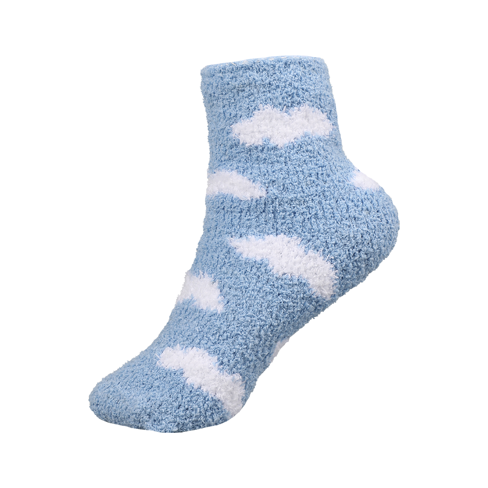 Simple pattern sleeping winter socks woman fluffy thick cozy soft fuzzy socks