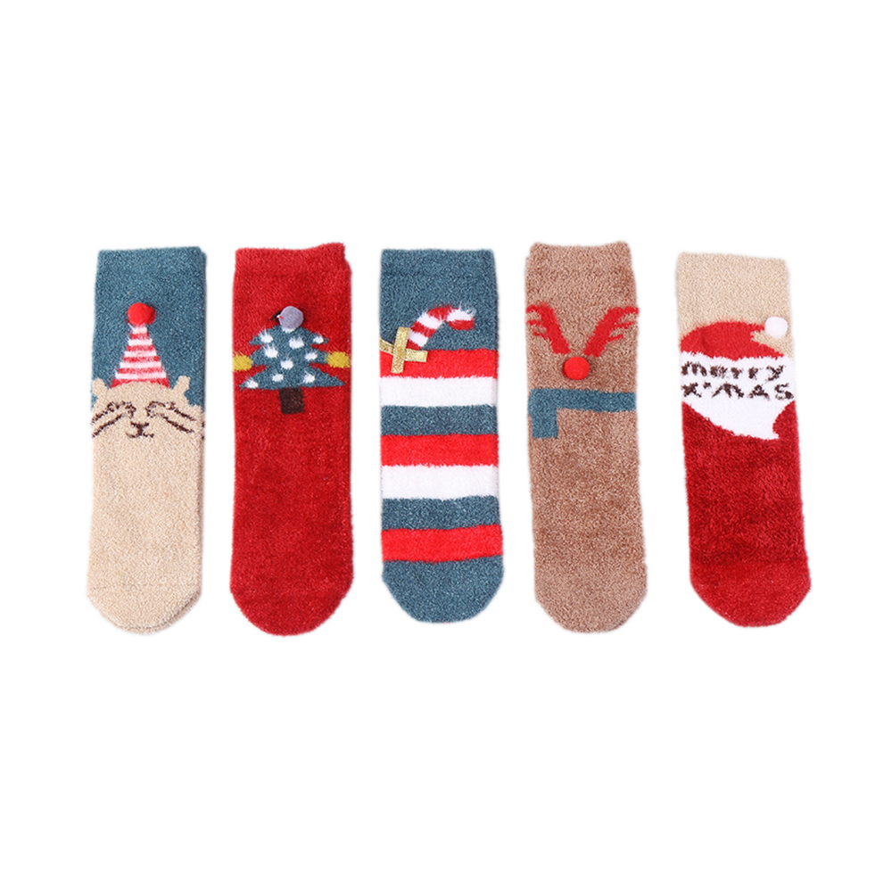 Xmas accessories christmas socks women winter sleep bed floor home socks cozy warm crew socks 