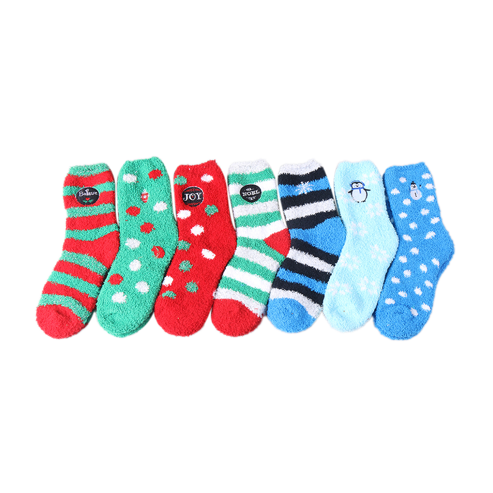 Xmas designwinter cozy socks women socks for winter with emboridery