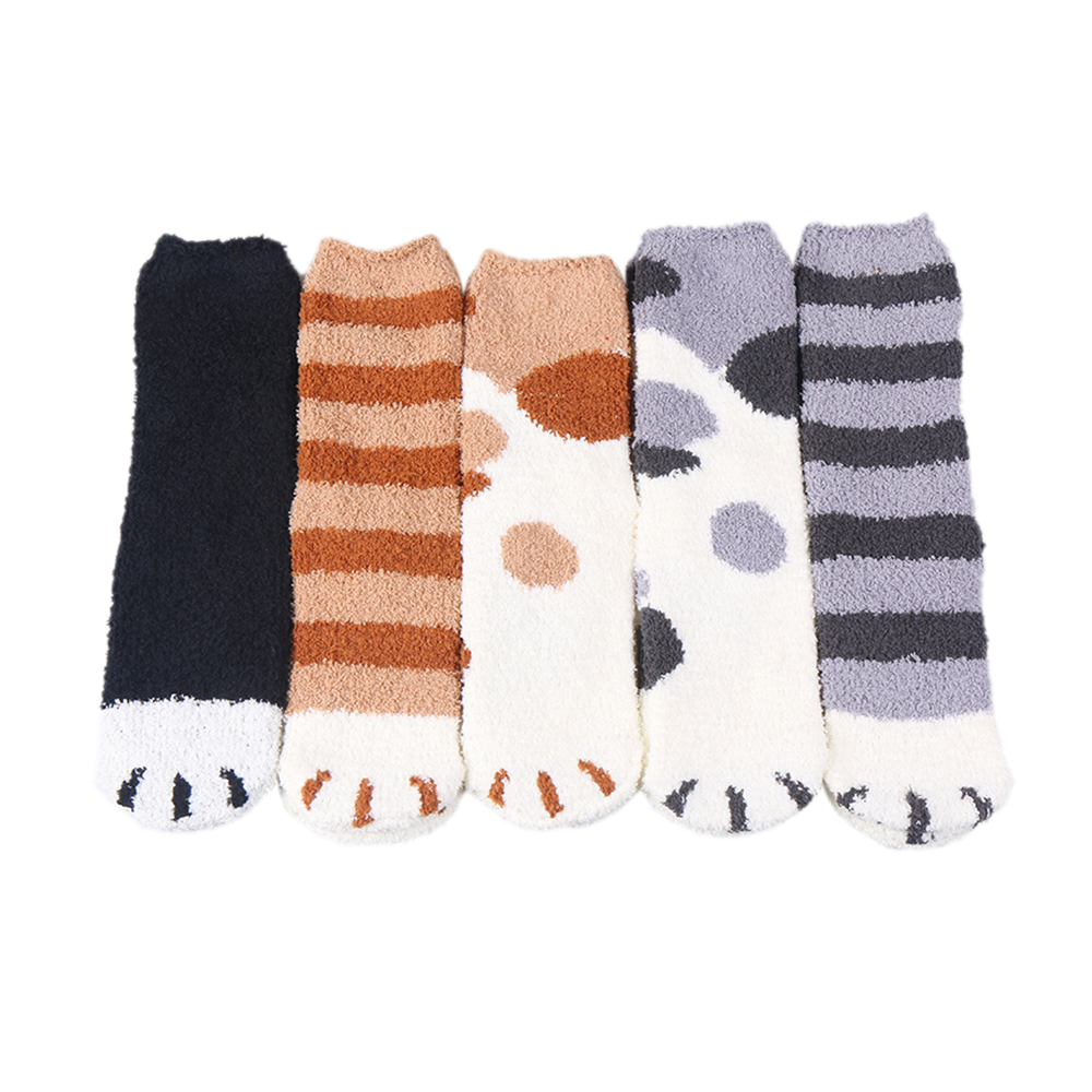 Cat designwinter cozy socks women socks for winter 