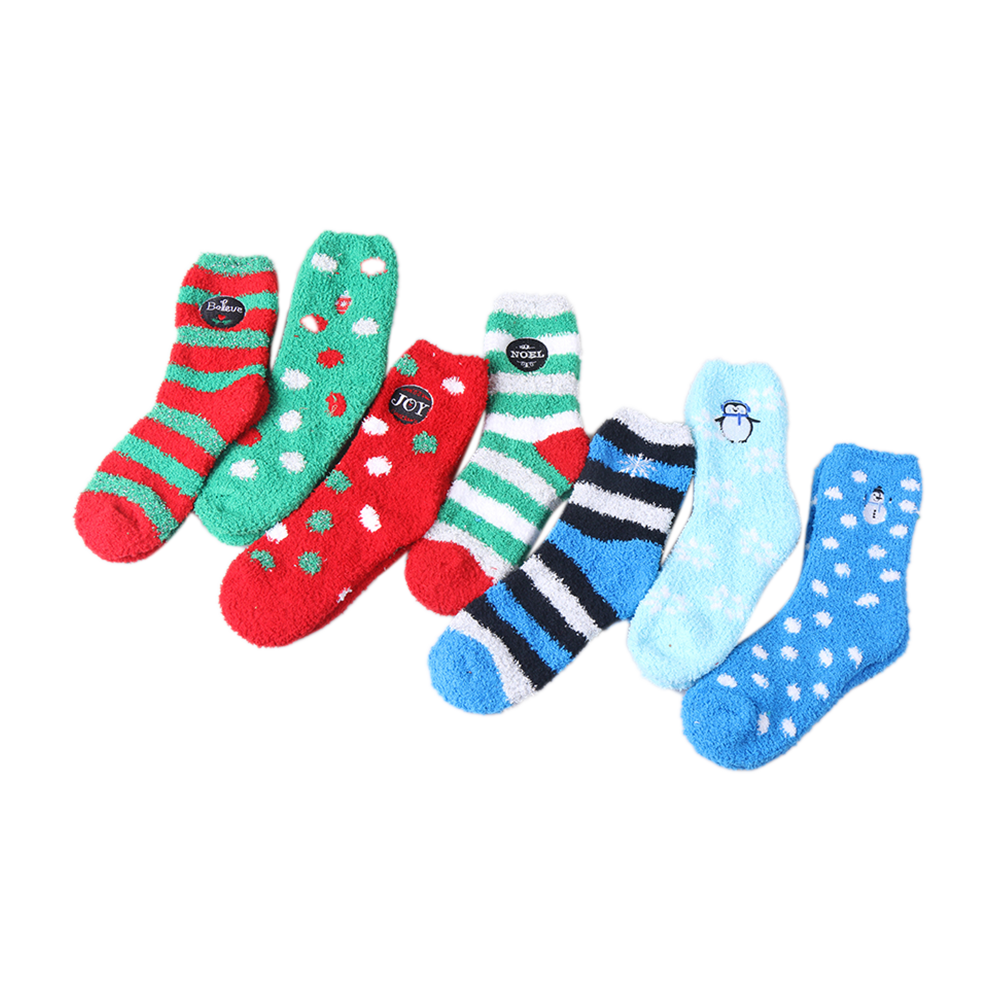 Xmas designwinter cozy socks women socks for winter with emboridery