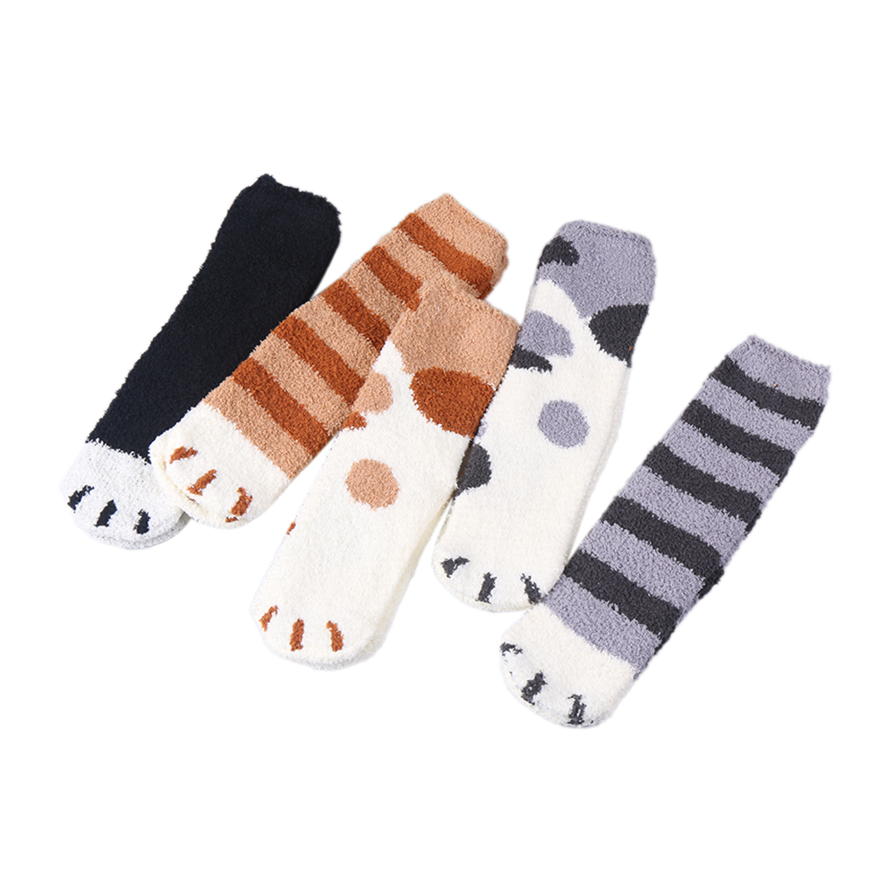 Cat designwinter cozy socks women socks for winter 