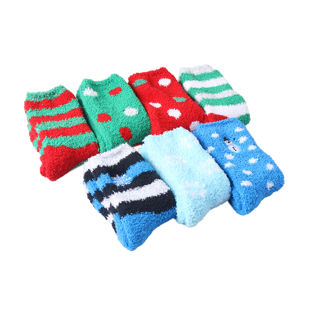 Xmas designwinter cozy socks women socks for winter with emboridery