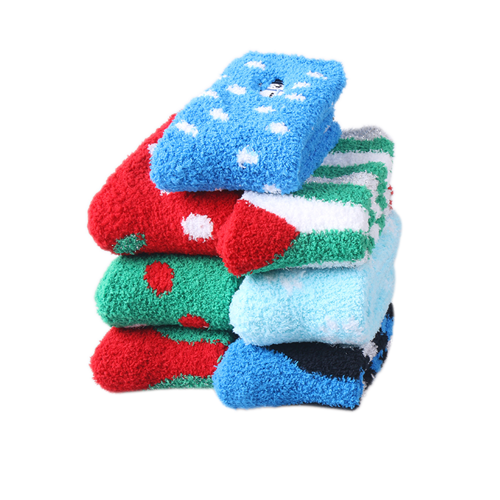 Xmas designwinter cozy socks women socks for winter with emboridery