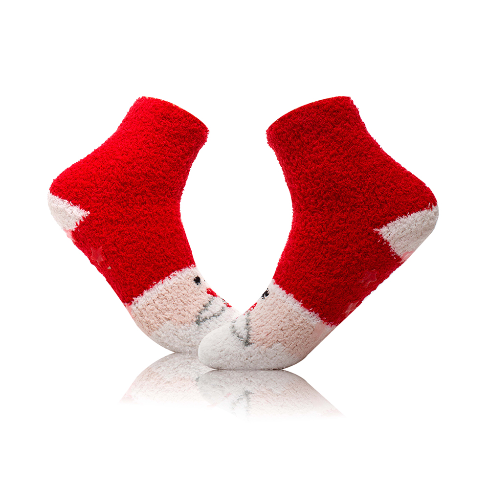 Anti slipwomen cozy crew socks winter sleep bed floor home fluffy xmas christmas socks