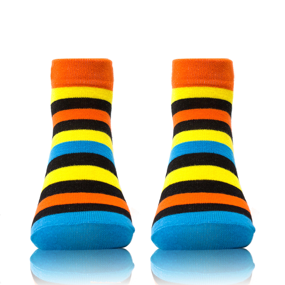 Cotton trampoline stripe design suitable for ready socks non slip socks