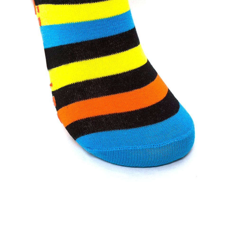 Cotton trampoline stripe design suitable for ready socks non slip socks