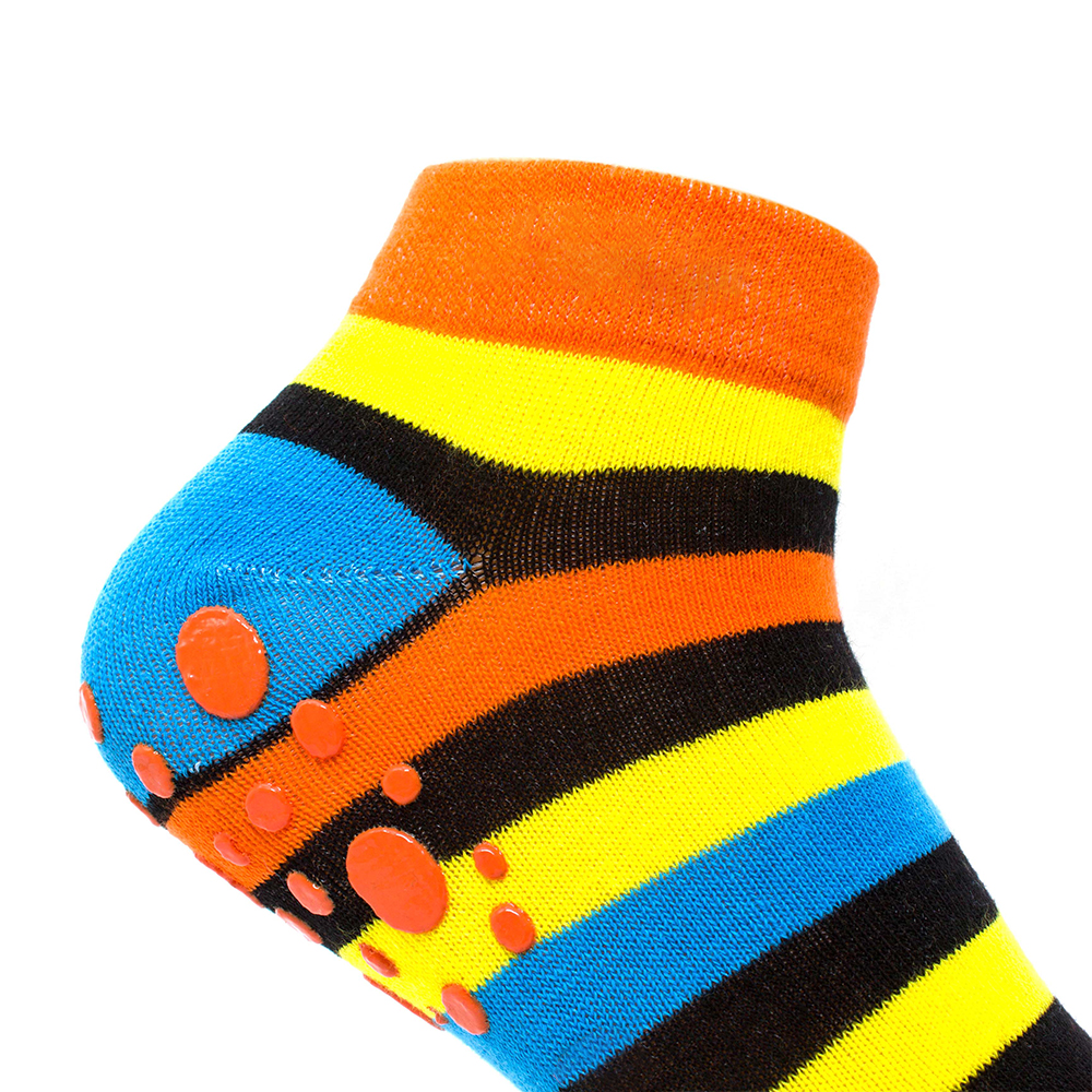 Cotton trampoline stripe design suitable for ready socks non slip socks