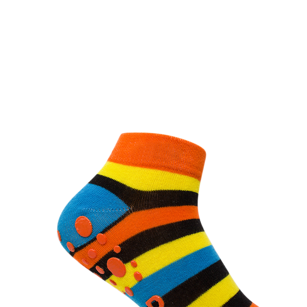 Cotton trampoline stripe design suitable for ready socks non slip socks