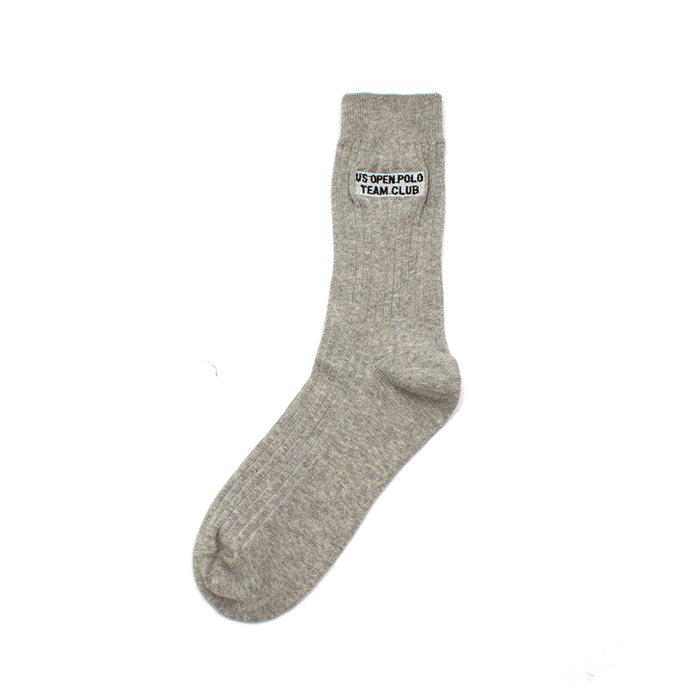 Dress socks basic style with emboridery gery and black color combed cotton socks  