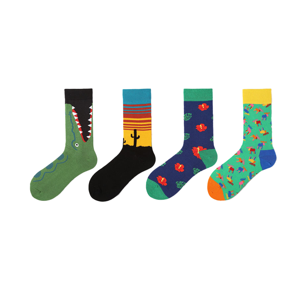 Colorful jacquard sox design socks funny socks happy man socks