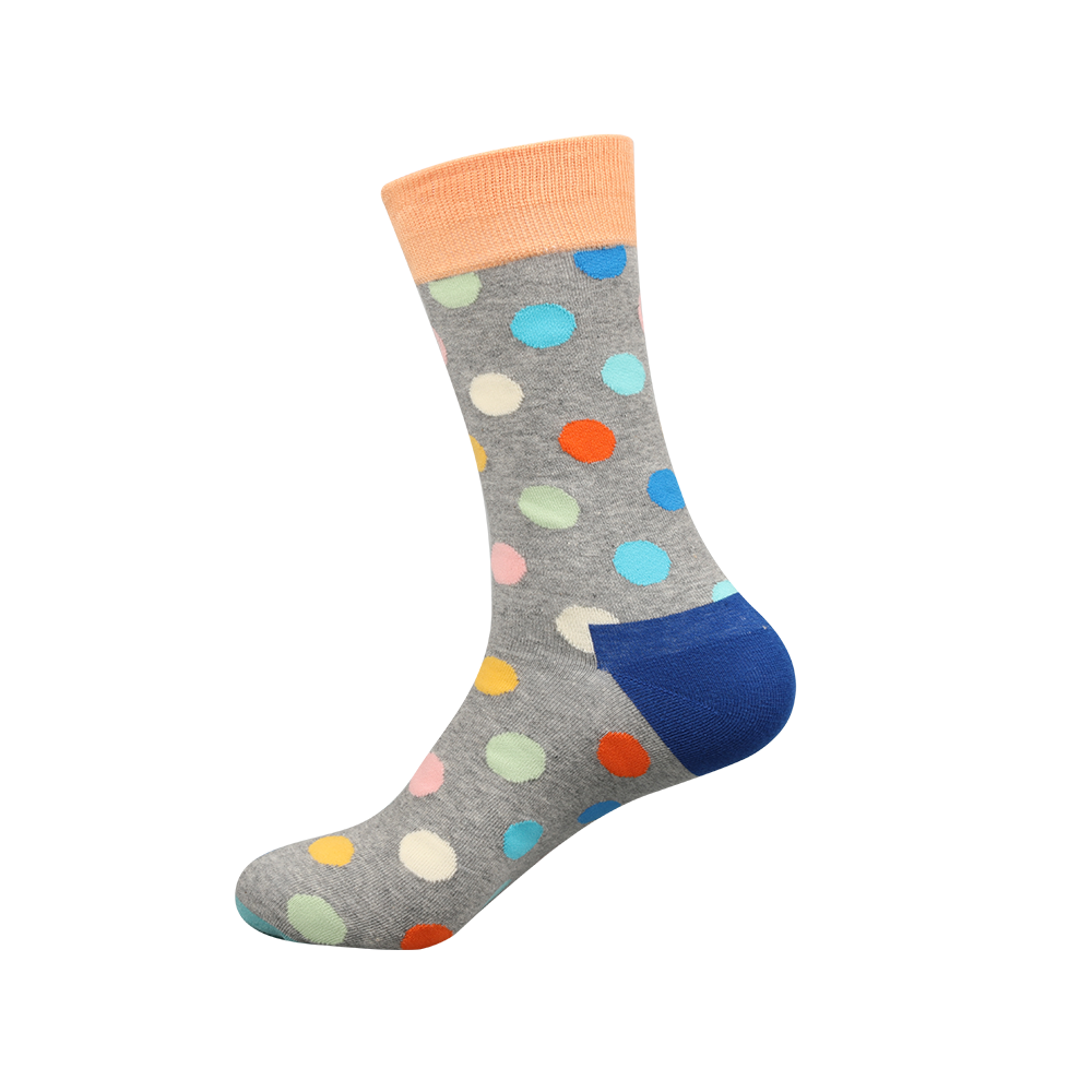 Cotton jacquard colorful dots dress socks colorful uniex crew socks