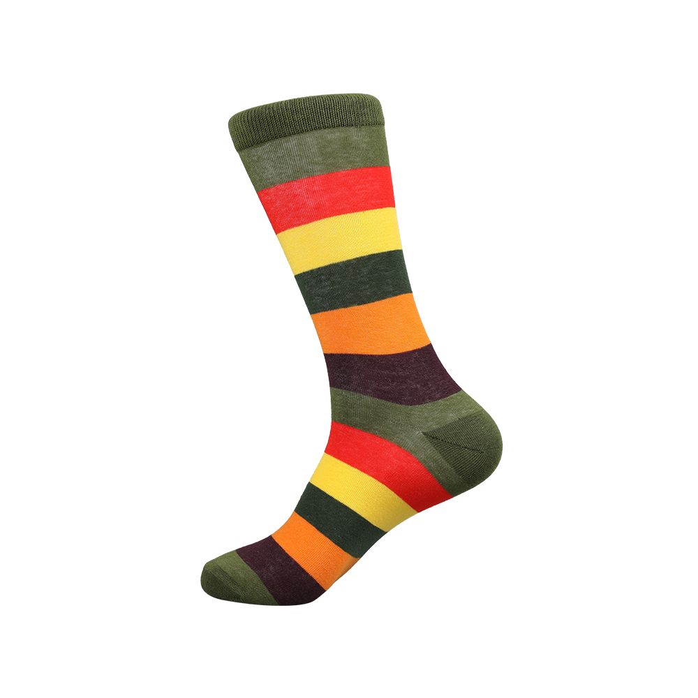 Full cotton jacquard dress socks colorful stripe funny uniex crew happy socks