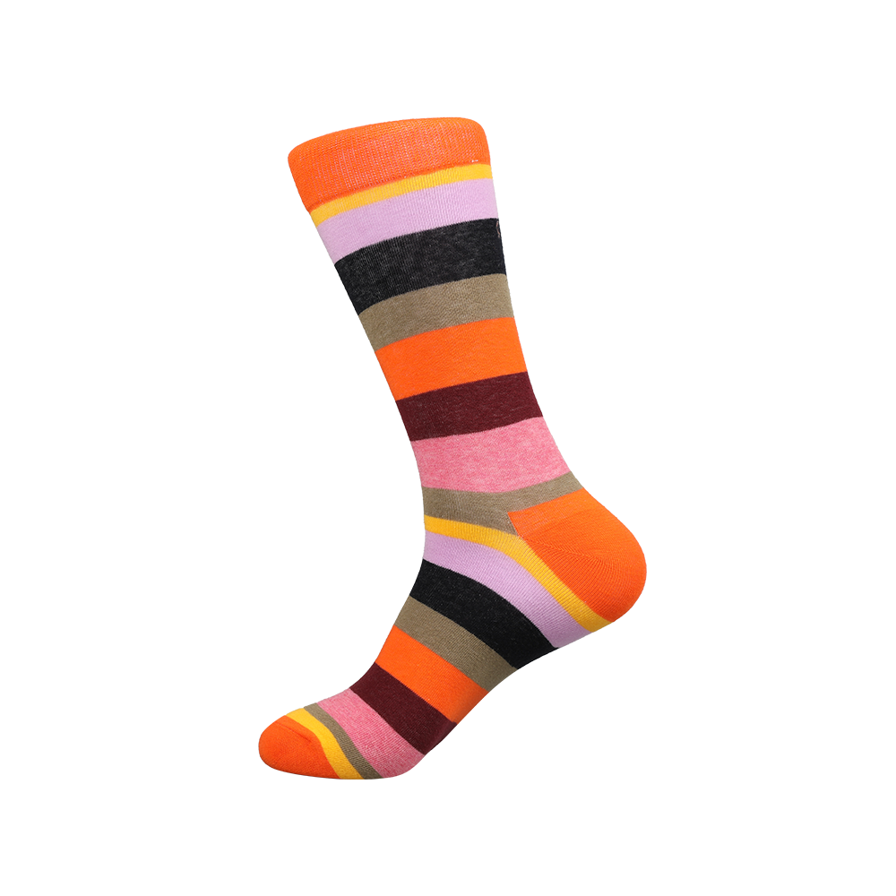 Full cotton jacquard dress socks colorful stripe funny uniex crew happy socks