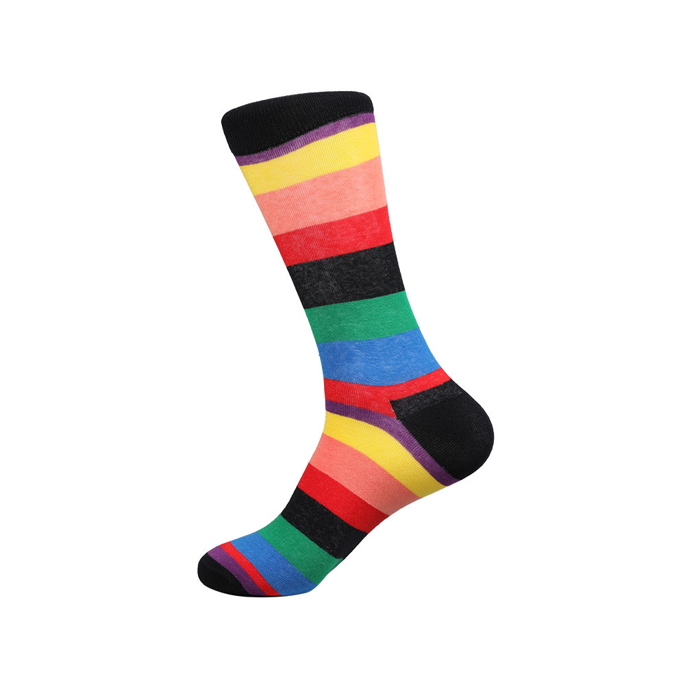 Full cotton jacquard dress socks colorful stripe funny uniex crew happy socks