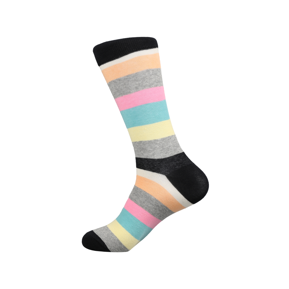 Full cotton jacquard dress socks colorful stripe funny uniex crew happy socks