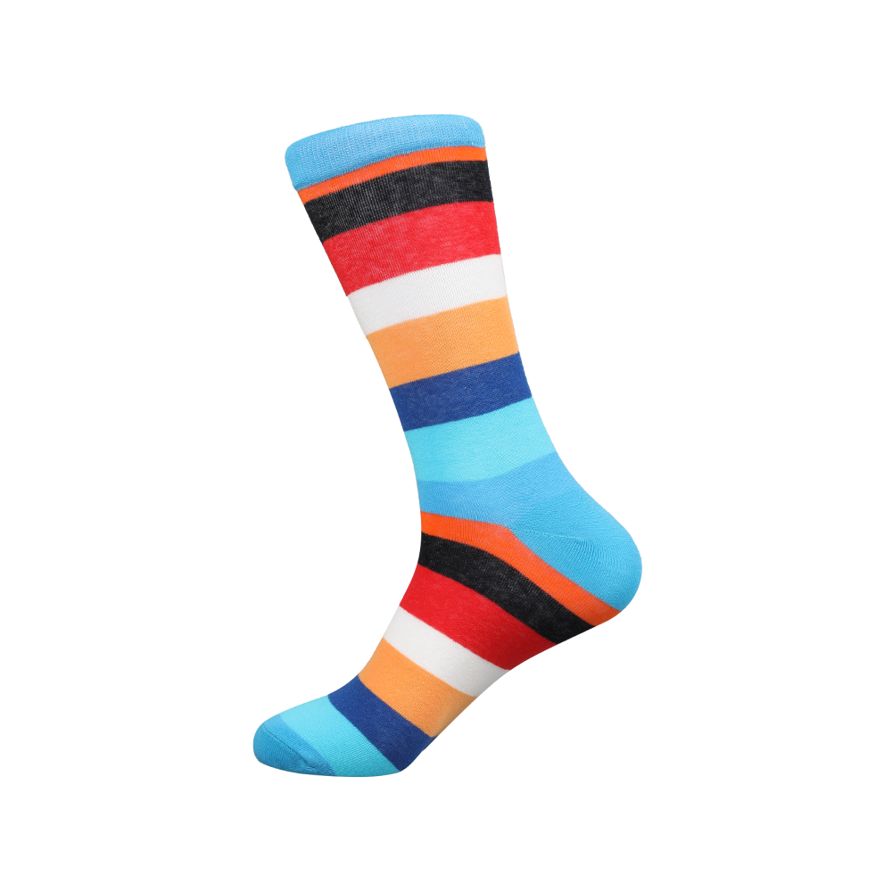 Full cotton jacquard dress socks colorful stripe funny uniex crew happy socks