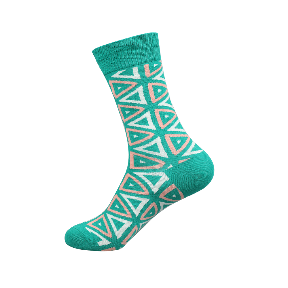Full cotton jacquard geometric figure design dress socks colorful uniex crew socks