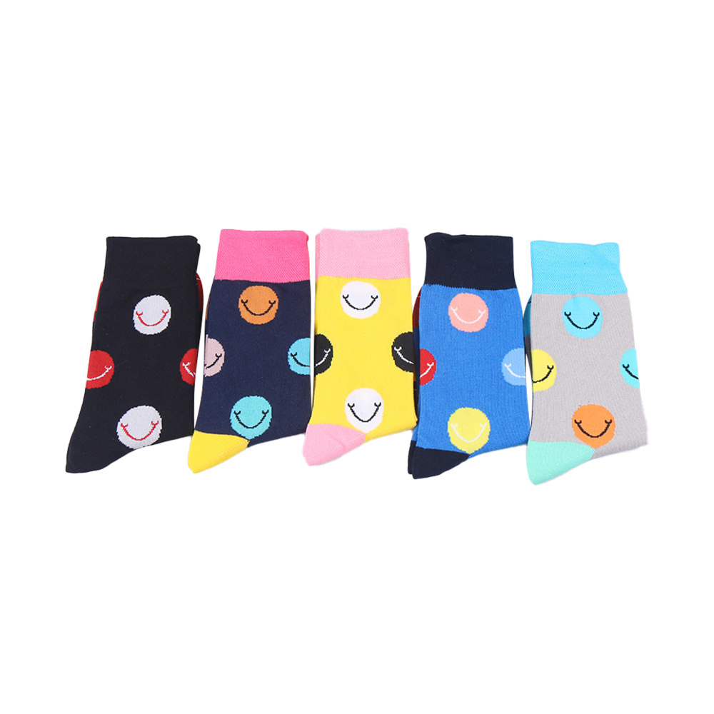 Full cotton jacquard dress socks colorful festival crazy funny women men crew happy socks