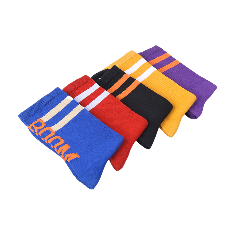 High rib sports style men socks colorful unisex women cotton happy socks