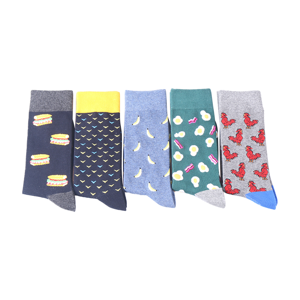 Cotton colorful crew men socks