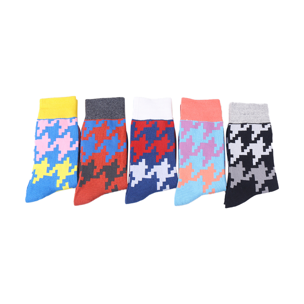 Casual jacquard knitted letter crew cotton brands funny socks men