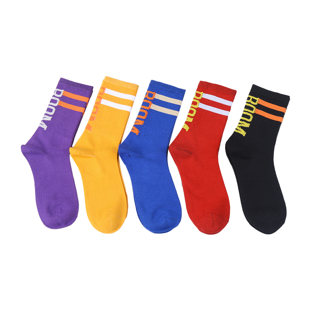 High rib sports style men socks colorful unisex women cotton happy socks