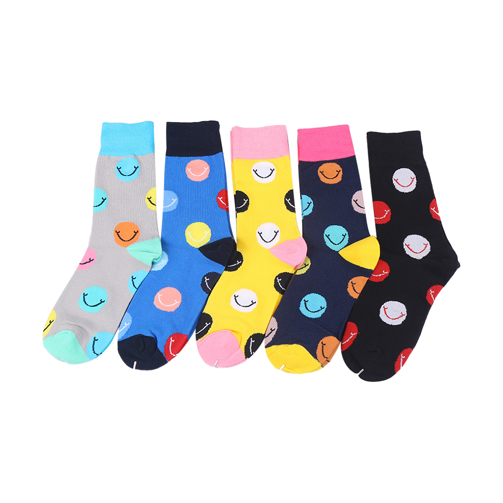 Full cotton jacquard dress socks colorful festival crazy funny women men crew happy socks