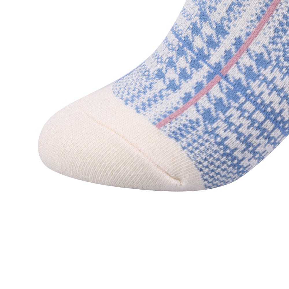 Combed cotton blue color designed women socks