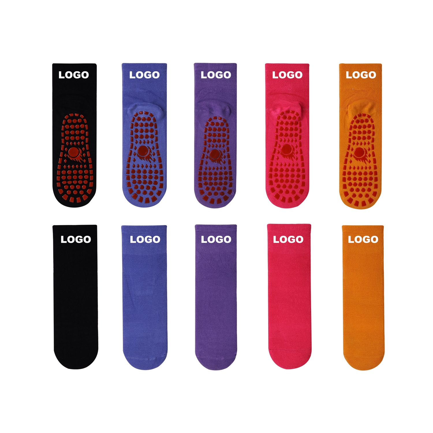 Breathable Athletic Custom Logo Soccer Grip Sock Non Slip Anti-slip Mid Calf Football Socks With Custom Logo